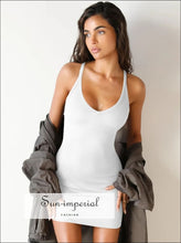 Scoop Neck Wide Strap Mini Dress Dress, Ship From Overseas Sun-Imperial United States