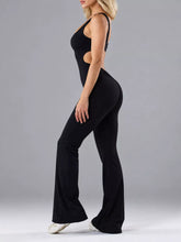 Seamless Scoop Neck Active Jumpsuit with Flared Leg Design - product photo 2