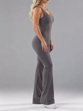 Seamless Scoop Neck Active Jumpsuit with Flared Leg Design - product photo 5