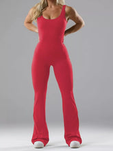 Seamless Scoop Neck Active Jumpsuit with Flared Leg Design - product photo 13