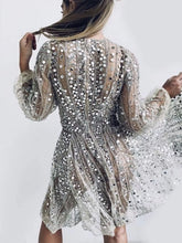 Sequin Deep V-Neck Mini Dress - Sun Imperial (photo 4)