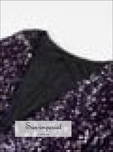 Women’s Purple Sequin Long Sleeve Backless Mini Dress Sun-Imperial United States