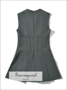 Women’s Grey Sleeveless Corset Style Mini Dress Sun-Imperial United States