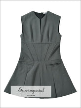 Women’s Grey Sleeveless Corset Style Mini Dress Sun-Imperial United States