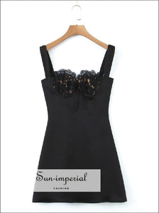 Women’s Sleeveless Corset Style Mini Dress With Lace Detail Sun-Imperial United States