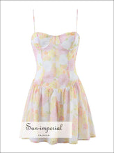 Women’s Daisy Print Corset Style A-line Mini Dress style A-Line Sun-Imperial United States