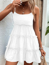 Shiny Frill Spaghetti Strap Tiered Dress - Sun Imperial (photo 3)