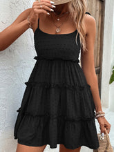 Shiny Frill Spaghetti Strap Tiered Dress - Sun Imperial (photo 6)
