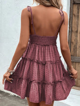 Shiny Frill Spaghetti Strap Tiered Dress - Sun Imperial (photo 8)
