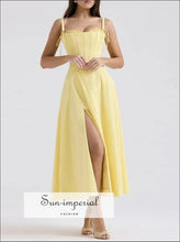 Slit Sleeveless Zip Back Midi Dress Sun-Imperial United States