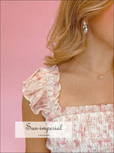 Smocked Ruffle Layered Floral Midi Dress Sun-Imperial United States