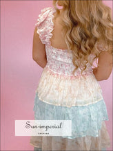 Smocked Ruffle Layered Floral Midi Dress Sun-Imperial United States