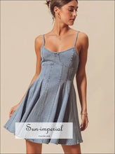 A Line Fit and Flare Denim Mini Dress Sun-Imperial United States