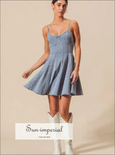 A Line Fit and Flare Denim Mini Dress Sun-Imperial United States