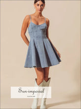 A Line Fit and Flare Denim Mini Dress Sun-Imperial United States