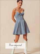 A Line Fit and Flare Denim Mini Dress Sun-Imperial United States