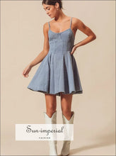 A Line Fit and Flare Denim Mini Dress Sun-Imperial United States