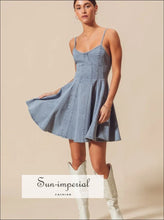 A Line Fit and Flare Denim Mini Dress Sun-Imperial United States