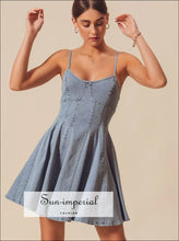 A Line Fit and Flare Denim Mini Dress Sun-Imperial United States
