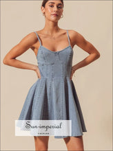 A Line Fit and Flare Denim Mini Dress Sun-Imperial United States