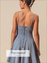 A Line Fit and Flare Denim Mini Dress Sun-Imperial United States