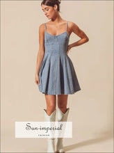 A Line Fit and Flare Denim Mini Dress Sun-Imperial United States