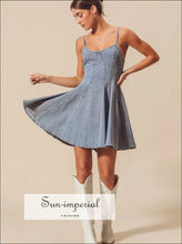 A Line Fit and Flare Denim Mini Dress Sun-Imperial United States