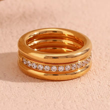 Stainless Steel Zircon Ring 3 Piece Set - product photo 11