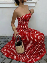 Strapless Polka Dot Ruched Maxi Dress - product photo 17