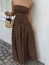 Strapless Polka Dot Ruched Maxi Dress - product photo 22