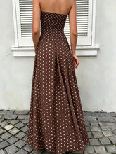 Strapless Polka Dot Ruched Maxi Dress - product photo 25