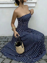 Strapless Polka Dot Ruched Maxi Dress - product photo 31