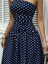 Strapless Polka Dot Ruched Maxi Dress - product photo 34