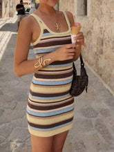 Striped Scoop Neck Knit Mini Dress - Sun Imperial (photo 3)