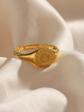 18K Gold-Plated Sun Motif Signet Ring - Sun Imperial product photo 1