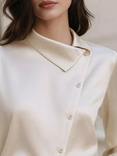 Asymmetric Collar Satin Blouse - Sun Imperial product photo 3