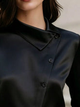 Asymmetric Collar Satin Blouse - Sun Imperial product photo 6