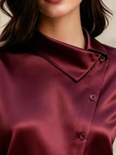 Asymmetric Collar Satin Blouse - Sun Imperial product photo 9