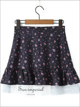 Black Floral Lace-Trim Cami and Mini Skirt Set - Sun Imperial product photo 5