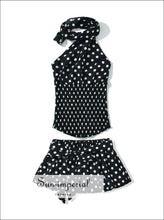 Black Polka-Dot Halter Top and Mini Skirt: Separates or Set - Sun Imperial product photo 1