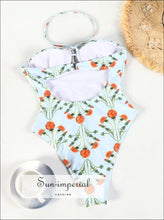 Blue Halter Floral One-Piece Swimsuit - Sun Imperial product photo 2