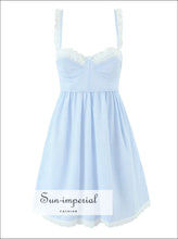 Blue Striped Lace-Up Corset Mini Dress - Sun Imperial product photo 1