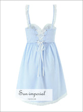 Blue Striped Lace-Up Corset Mini Dress - Sun Imperial product photo 2