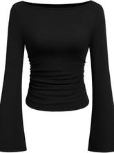 Boat-Neck Flare-Sleeve Stretch T-Shirt - Sun Imperial product photo 11