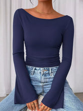 Boat-Neck Flare-Sleeve Stretch T-Shirt - Sun Imperial product photo 14
