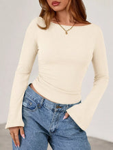 Boat-Neck Flare-Sleeve Stretch T-Shirt - Sun Imperial product photo 1