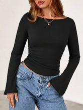 Boat-Neck Flare-Sleeve Stretch T-Shirt - Sun Imperial product photo 8