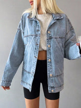 Button Up Dropped Shoulder Denim Jacket - Sun Imperial product photo 2