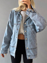 Button Up Dropped Shoulder Denim Jacket - Sun Imperial product photo 3