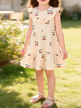 Children's Cherry Print Ruffle Neck Dress - Sun Imperial product photo 1